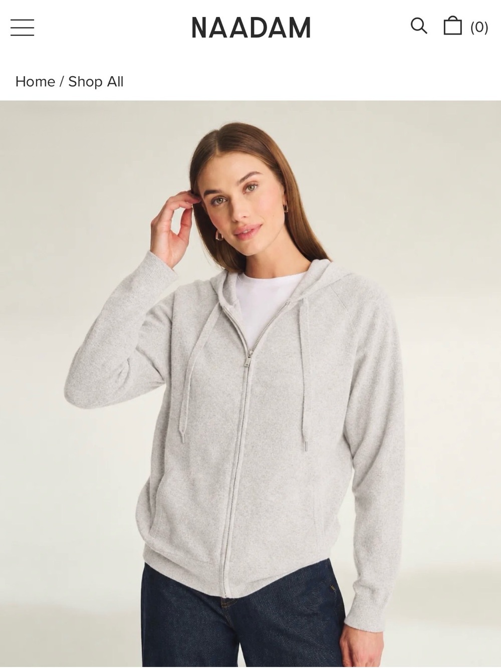 NAADAM Cashmere Zip Up Hoodie